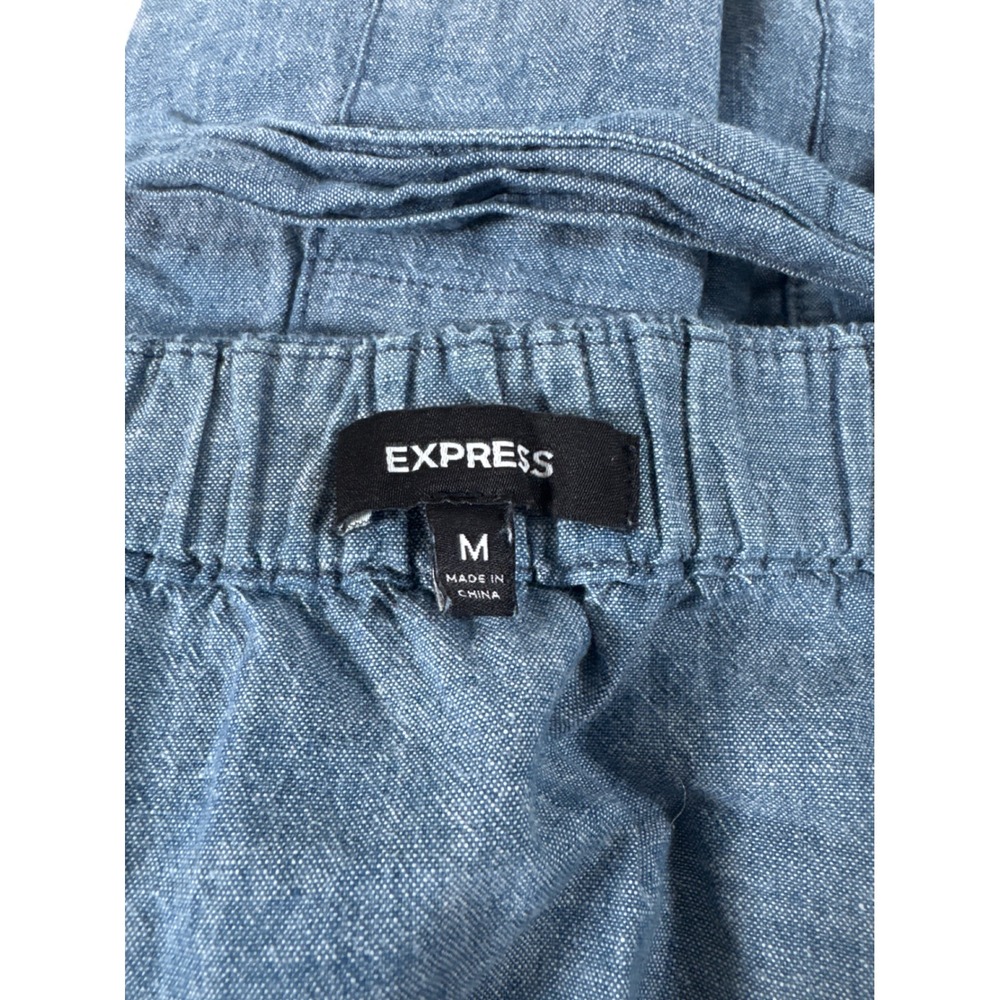 Express Womens Chambray Button Front Strapless Ro… - image 8